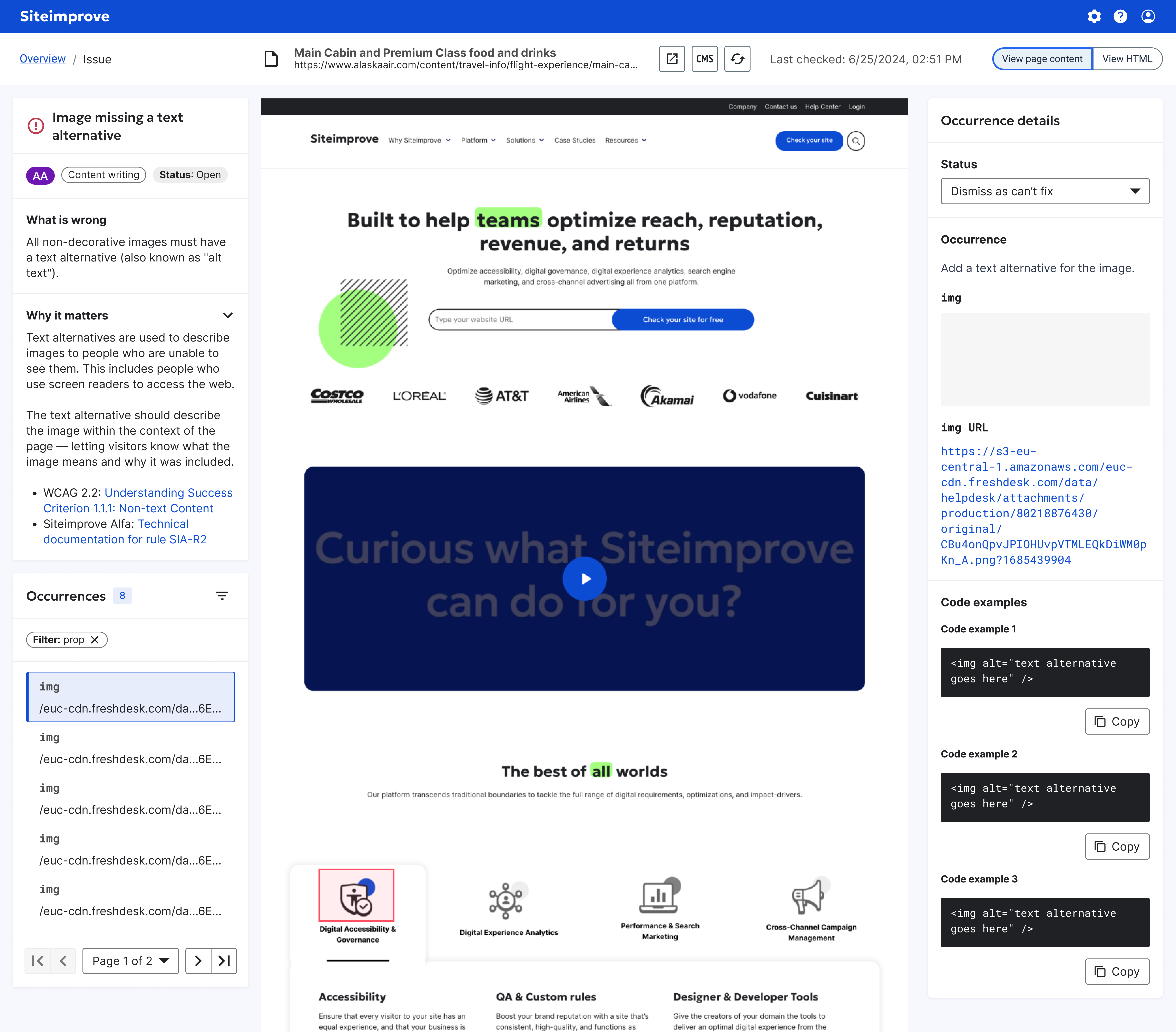 Mockup of Page Report